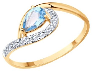Кольцо Diamant 51-310-01703-1_17 размер 17 вес 1.33 г золото, фианит купить,NaN