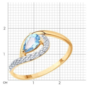 Кольцо Diamant 51-310-01703-1_17 размер 17 вес 1.33 г золото, фианит купить,NaN
