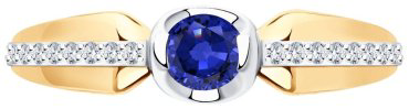 Кольцо Diamant 51-210-01504-1_17-5 размер 17.5 вес 1.94 г золото, бриллиант, сапфир купить,316673