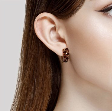 Серьги 585 ЗОЛОТОЙ 724551ZAR вес 4.1 г золото, гранат купить,NaN