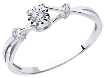 Кольцо Diamant 52-210-01683-1 размер 17 вес 1.52 г золото, бриллиант купить,NaN