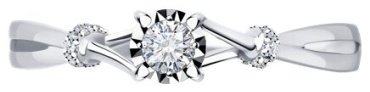 Кольцо Diamant 52-210-01683-1 размер 17 вес 1.52 г золото, бриллиант купить,NaN