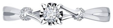 Кольцо Diamant 52-210-01683-1 размер 17 вес 1.52 г золото, бриллиант купить,NaN