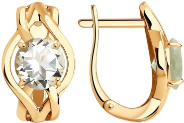 Серьги SOKOLOV 728565 вес 3.98 г золото, празиолит купить,NaN