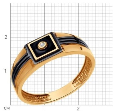 Кольцо Diamant 51-112-02238-1 размер 20 вес 3.87 г золото, эмаль купить,NaN