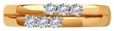 Кольцо Diamant 51-110-01754-1 размер 17.5 вес 1.46 г золото, фианит купить,NaN