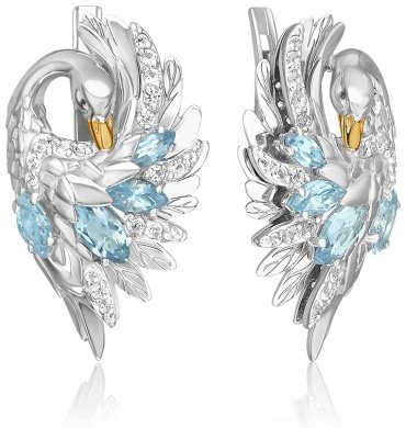 Серьги PLATINA 02-5300-01-201-1120 вес 5.87 г золото, топаз купить,NaN
