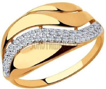 Кольцо Diamant 51-110-00207-1 размер 18 вес 2.07 г золото, фианит купить,NaN