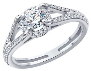 Кольцо Diamant 9010174-5_17-5 размер 17.5 вес 2.98 г золото, бриллиант купить,605925