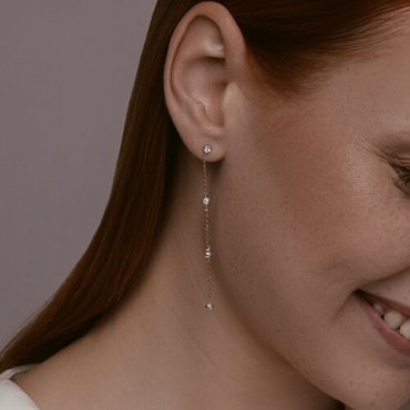 Пусеты Diamant 51-222-02542-1 вес 2.4 г золото, бриллиант купить,626441