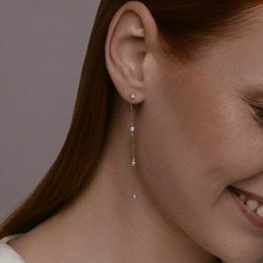 Пусеты Diamant 51-222-02542-1 вес 2.4 г золото, бриллиант купить,626441