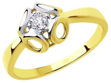 Кольцо Diamant 53-110-00510-1 размер 17.5 вес 1.89 г золото, фианит купить,NaN