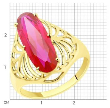 Кольцо Diamant 53-310-00773-1 размер 20 вес 3.99 г золото, рубин купить,NaN