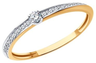 Кольцо Diamant 51-210-01970-1 размер 16.5 вес 1 г золото, бриллиант купить,NaN
