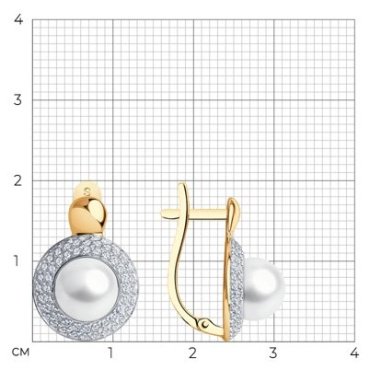 Серьги SOKOLOV 792129 вес 4.62 г золото, фианит купить,NaN