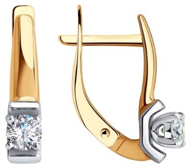 Серьги Diamant 51-120-00802-1 вес 2.37 г золото, фианит купить,NaN