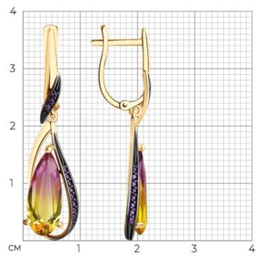 Серьги SOKOLOV 726175 вес 4.92 г золото, ситалл купить,NaN