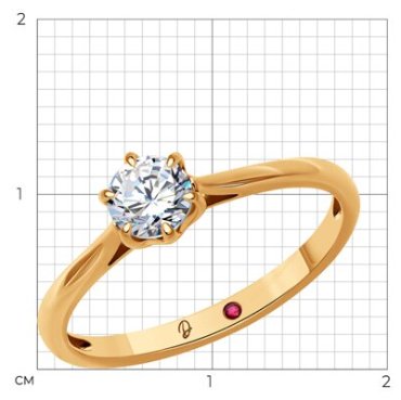Кольцо Diamant 51-210-02375-1_18 размер 18 вес 1.69 г золото, бриллиант, рубин купить,NaN