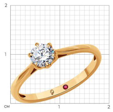Кольцо Diamant 51-210-02375-1_18 размер 18 вес 1.69 г золото, бриллиант, рубин купить,NaN