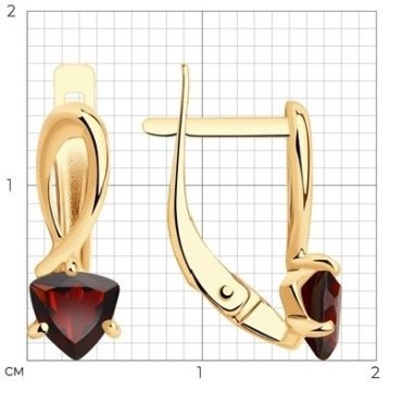 Серьги SOKOLOV 727466 вес 2.12 г золото, гранат купить,NaN