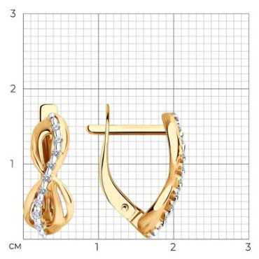 Серьги Diamant 51-120-02063-1 вес 2.45 г золото, фианит купить,NaN