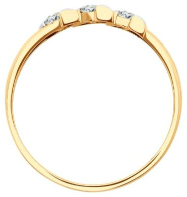 Кольцо Diamant 51-110-02316-1_17 размер 17 вес 1.12 г золото, фианит купить,NaN