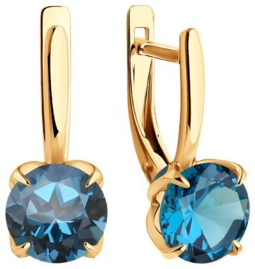 Серьги Diamant 51-320-02058-2 вес 3.74 г золото, лондон топаз купить,NaN