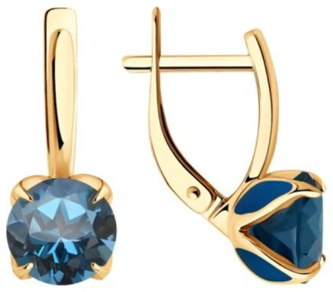 Серьги Diamant 51-320-02058-2 вес 3.74 г золото, лондон топаз купить,NaN