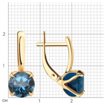 Серьги Diamant 51-320-02058-2 вес 3.74 г золото, лондон топаз купить,NaN