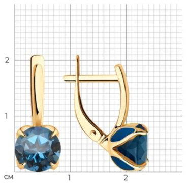 Серьги Diamant 51-320-02058-2 вес 3.74 г золото, лондон топаз купить,NaN