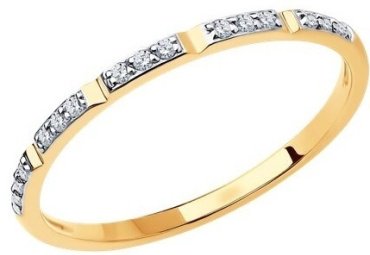Кольцо Diamant 51-110-01499-1 размер 17.5 вес 0.95 г золото, фианит купить,NaN