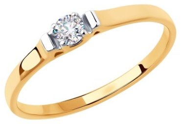 Кольцо Diamant 51-110-00862-1_16 размер 16 вес 1.06 г золото, фианит купить,NaN