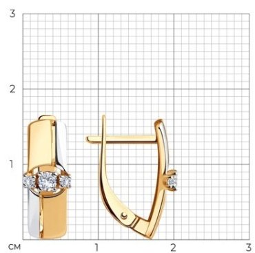 Серьги Diamant 51-120-00819-1 вес 2.39 г золото, фианит купить,NaN