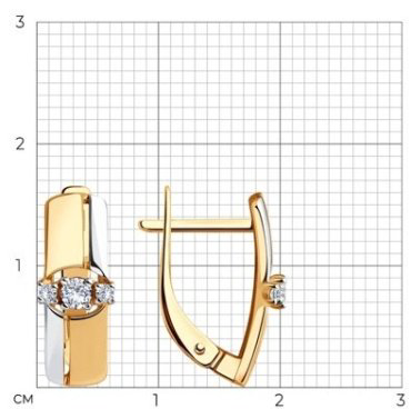 Серьги Diamant 51-120-00819-1 вес 2.39 г золото, фианит купить,NaN