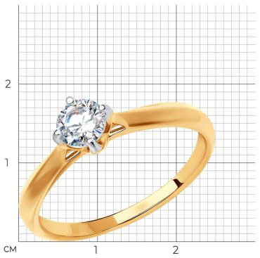 Кольцо LUXOR JEWELRY LUXOR 018634_ 17_ 1.57 размер 17 вес 1.57 г золото, фианит купить,NaN