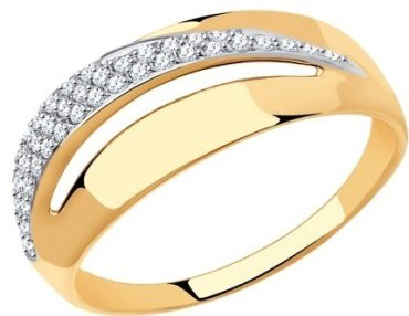 Кольцо Diamant 51-110-00956-1 размер 18.5 вес 2.21 г золото, фианит купить,NaN