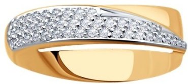 Кольцо Diamant 51-110-00956-1 размер 18.5 вес 2.21 г золото, фианит купить,NaN