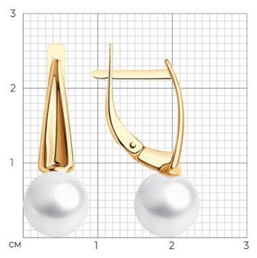 Серьги Diamant 51-320-01910-1 вес 3.52 г золото, жемчуг купить,NaN