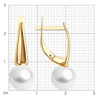 Серьги Diamant 51-320-01910-1 вес 3.52 г золото, жемчуг купить,NaN