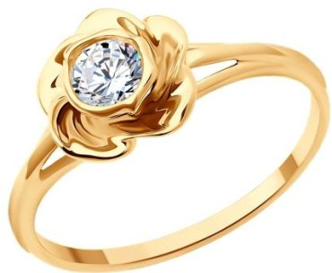 Кольцо Diamant 51-110-02292-1_175 размер 17.5 вес 2.14 г золото, фианит купить,NaN