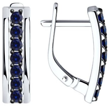Серьги Diamant 52-220-02520-1 вес 3.09 г золото, сапфир купить,NaN