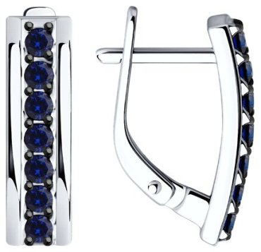 Серьги Diamant 52-220-02520-1 вес 3.09 г золото, сапфир купить,NaN