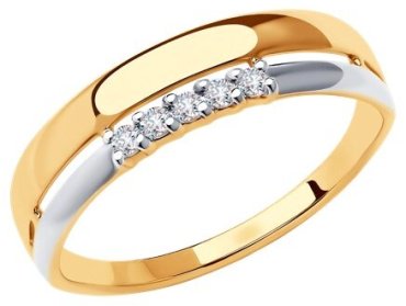 Кольцо Diamant 51-110-00822-1_17 размер 17 вес 1.58 г золото, фианит купить,NaN