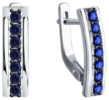 Серьги Diamant 52-220-02520-1 вес 3.09 г золото, сапфир купить,NaN