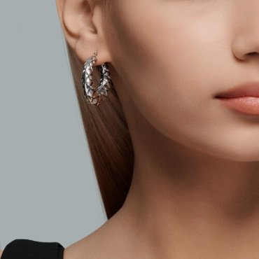 Серьги Diamant 95-120-01833-1 вес 6.53 г серебро, без вставок 112839882 купить,NaN
