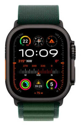 Смарт-часы Apple Watch Ultra 2 2024 GPS MX4Q3 Cellular 49mm Black Titanium Case with Dark Green Alpine Loop S купить,0