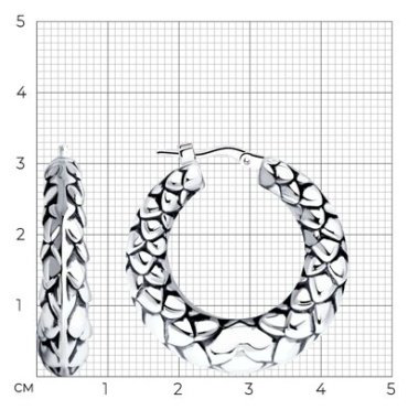 Серьги Diamant 95-120-01833-1 вес 6.53 г серебро, без вставок 112839882 купить,NaN