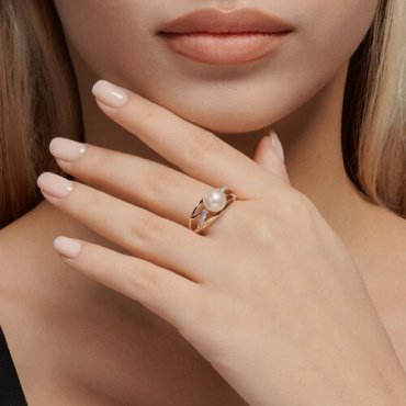 Кольцо Diamant 51-310-02277-2_195 размер 19.5 вес 2.19 г золото, жемчуг купить,NaN