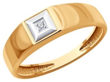 Кольцо Diamant 51-212-02221-1_195 размер 19.5 вес 3.313 г золото, бриллиант купить,409413