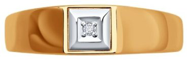 Кольцо Diamant 51-212-02221-1_195 размер 19.5 вес 3.313 г золото, бриллиант купить,409413